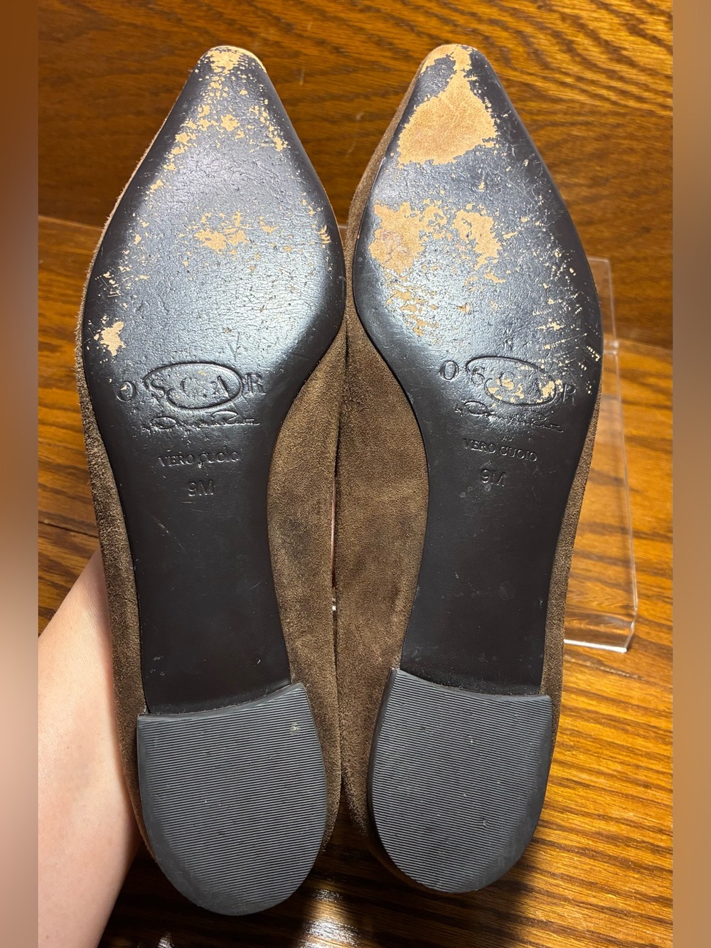 Y2K VTG Oscar de la Renta Oscar Beaded Suede Smoking Loafers Brown Black Size 9 - Picture 6 of 11